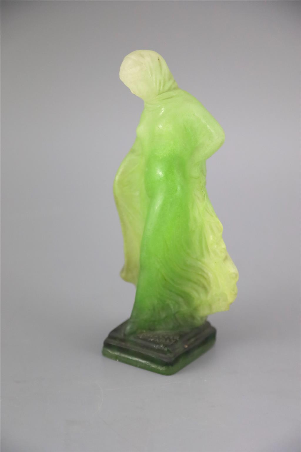 An Amalric Walter pate de verre glass figure Tanagra, 20cm high